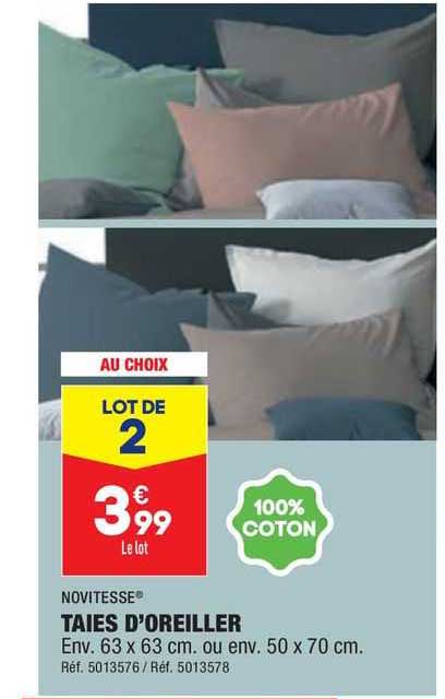 taies d'oreiller novitesse