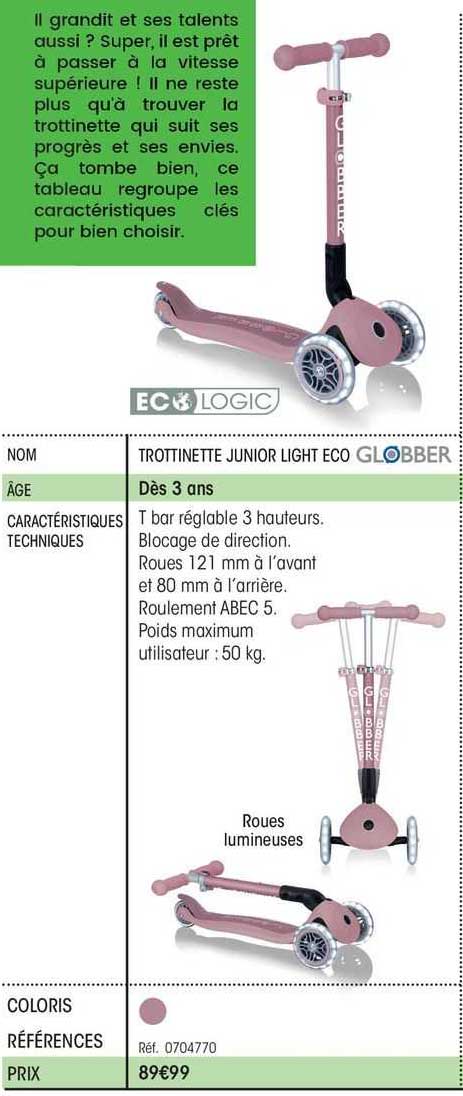 trotinette junior light eco globber