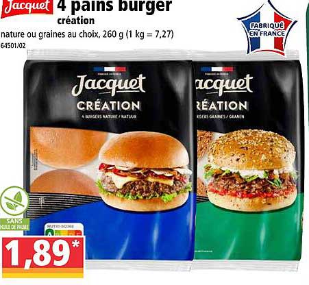 4 Pains Burgers Création Jacquet