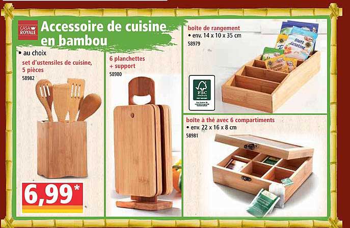 Accessoire De Cuisine En Bambou Casa Royale