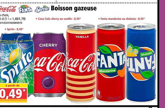 boisson gazeuse coca-cola, fanta, sprite