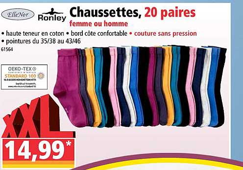 Chaussettes Femme Ou Homme 20 Paires