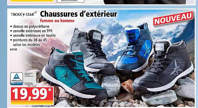 chaussures d'extérieur femme ou homme trekky star