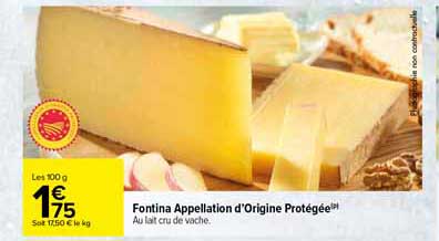 fontina appellation d'origine protégée
