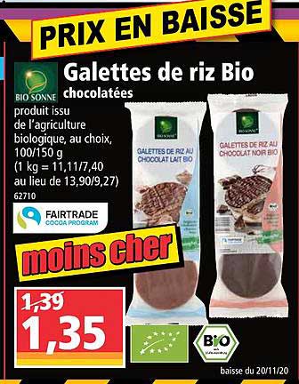 galettes de riz bio chocolatées bio sonne