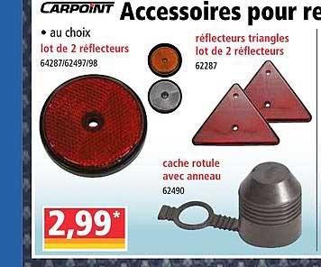 lot de 2 réflecteurs, réflecteurs triangles , cache rotule avec anneau