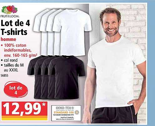 lot de 4 t-shirts homme