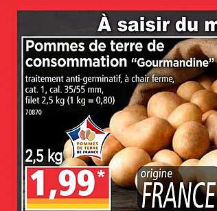 Pommes De Terre De Consommation "gourmandine"