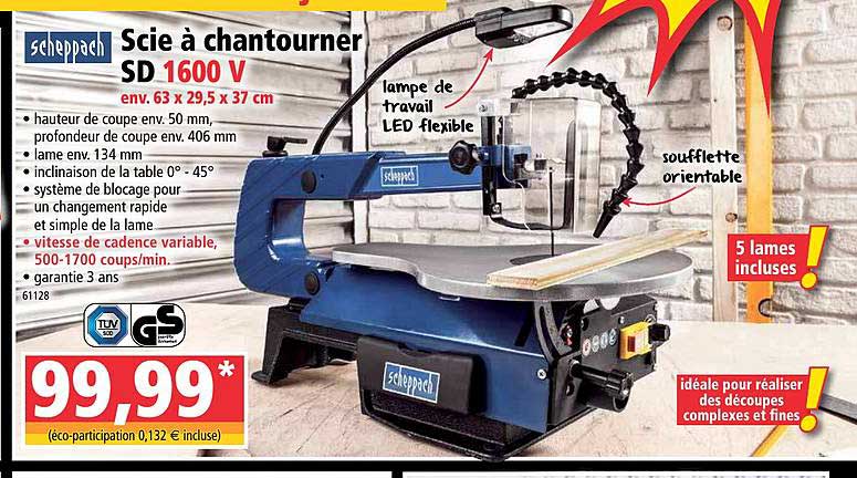 scie à chantourner sd scheppach