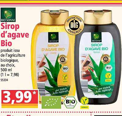 sirop d'agave bio bio sonne