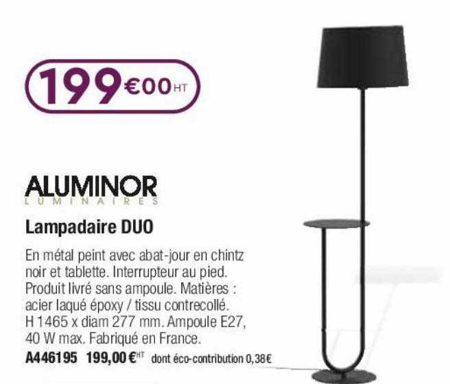 aluminor lampadaire duo