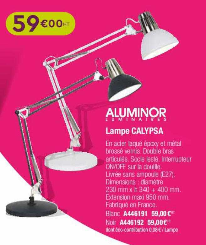 aluminor lampe calypsa