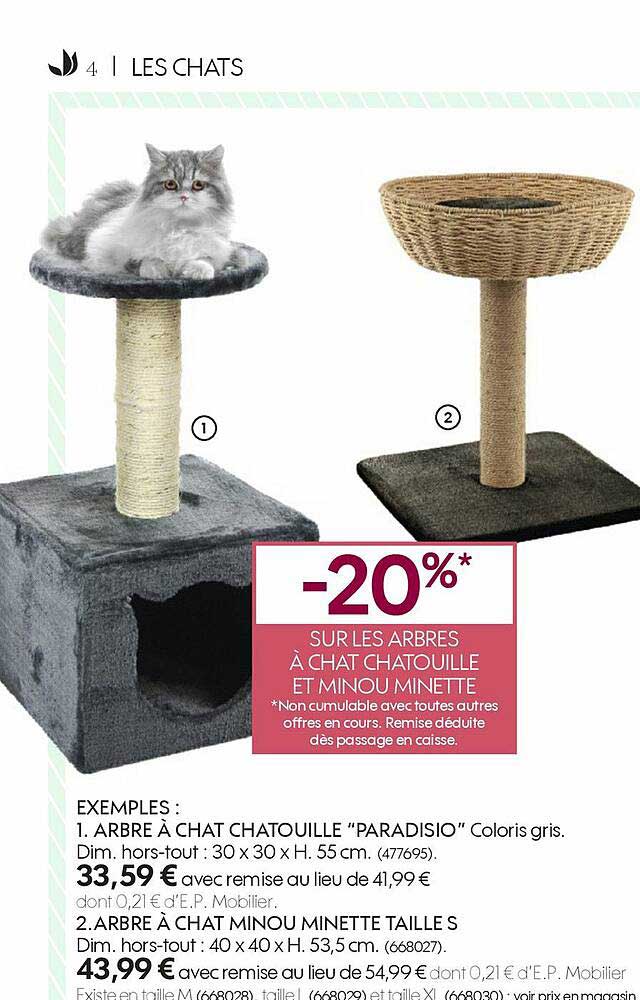 arbre à chat chatouille "paradisio", arbre à chat minou minette taille s