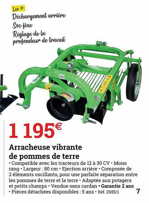 arracheuse vibrante de pommes de terre