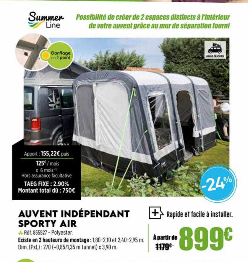 Auvent Indépendant Sporty Air Summer Line