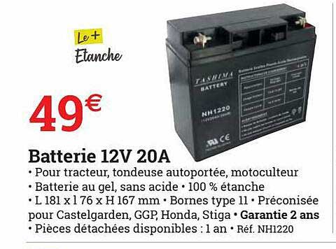 batterie 12v 20a tashima