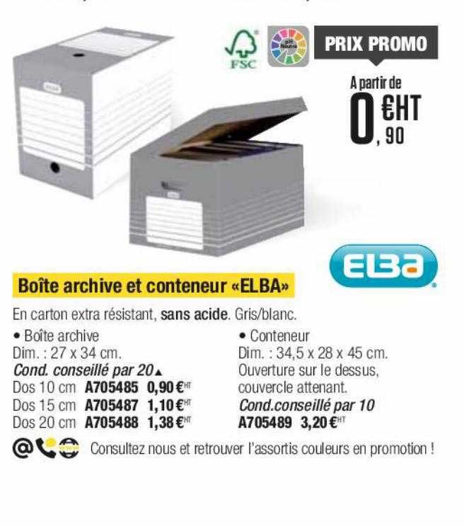 boîte archive et conteneur elba