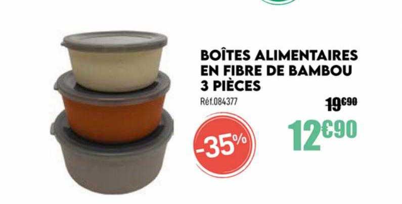 boîtes alimentaires en fibre de bambou 3 pièces