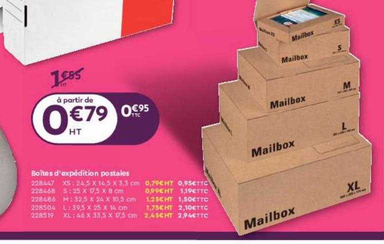 boîtes d'expédition postales