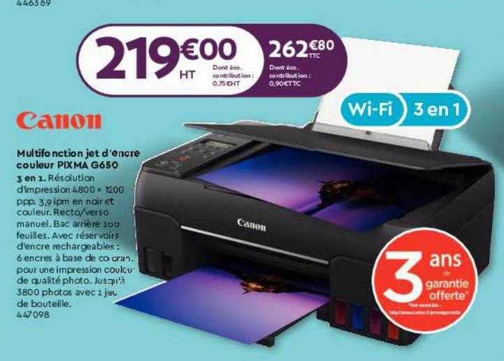 canon multifonction jet d'encre couleur pixma g650