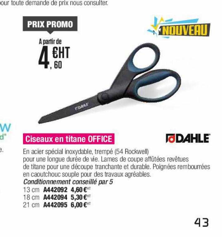 ciseaux en titane office dahle