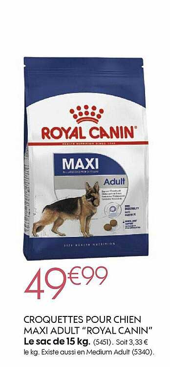 croquettes pour chien maxi adult "royal canin"