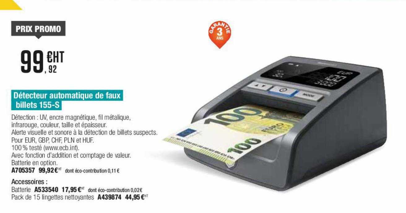 détecteur automatique de faux billets 155-s