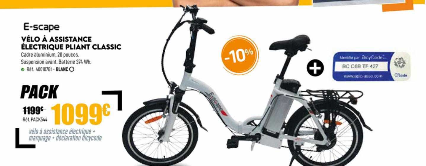 e-scape vélo à assistance électrique pliant classic