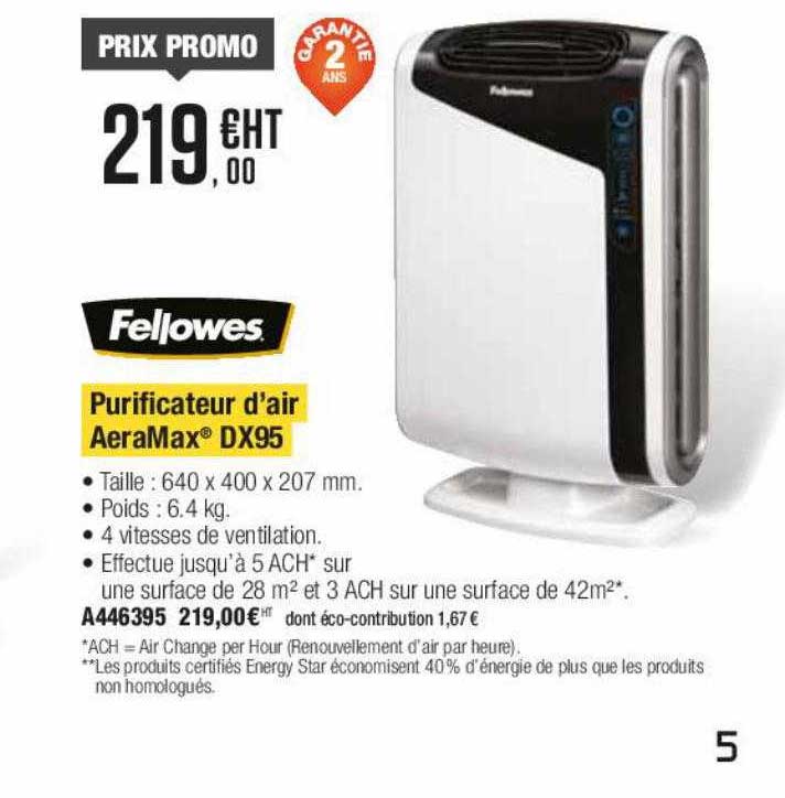 fellowes purificateur d'air aeramax dx95