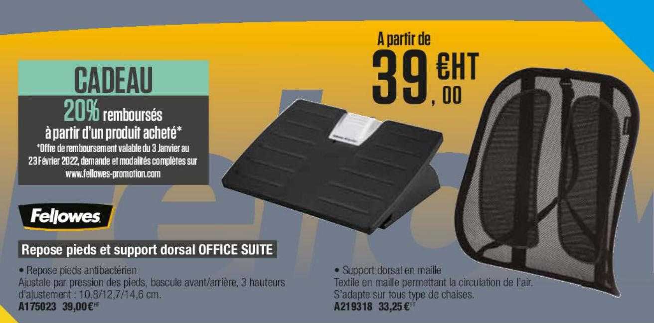 fellowes repose pieds et support dorsal office suite