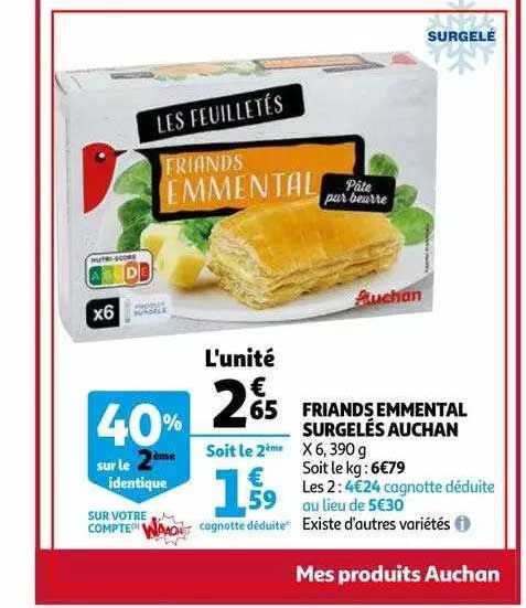 Friands Emmental Surgelés Auchan
