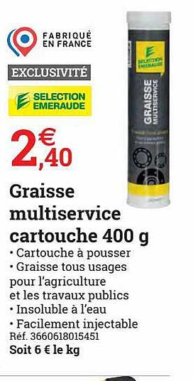 graisse multiservice cartouche selection emeraude