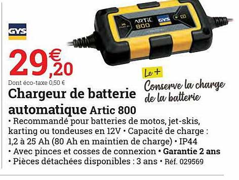 gys chargeur de batterie automatique artic 800