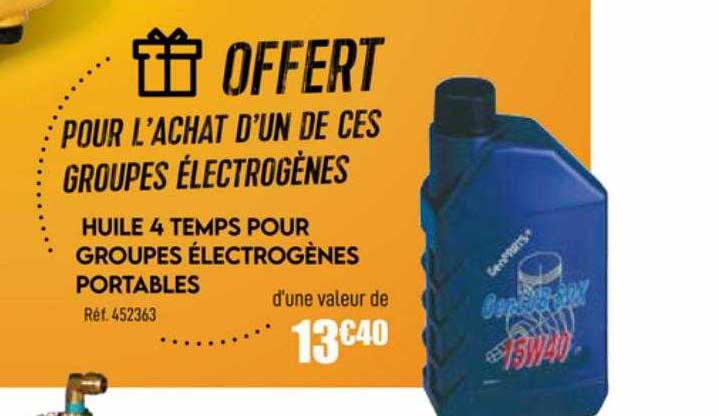 huile 4 temps pour groupes électrogènes portables