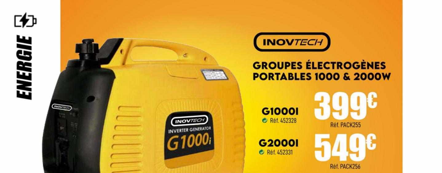 inovtech groupes életrogènes portables 1000 & 2000 w g1000l g2000l