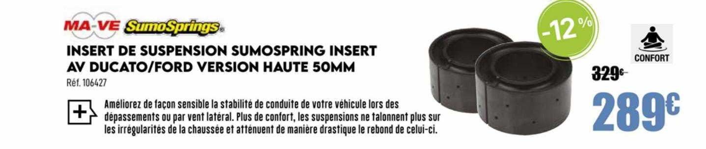 insert de suspension sumospring insert av ducato ford version haute 50mm ma-ve sumosprings