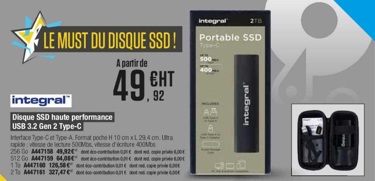 integral disque ssd haute performance usb 3.2 gen 2 type-c