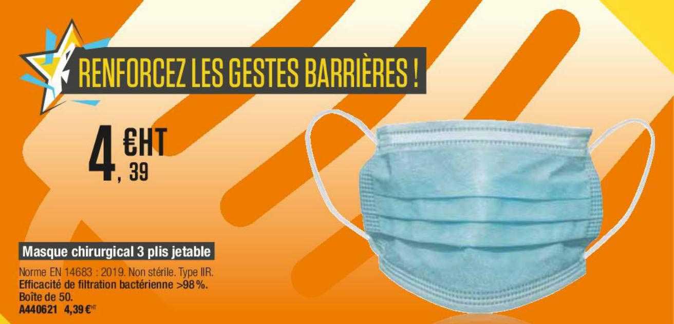masque chirurgical 3 plis jetable