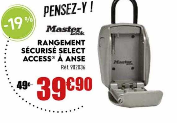 master lock rangement sécurisé select access à anse