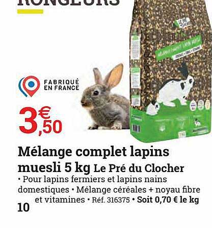 mélange complet lapins muesli le pré du clocher
