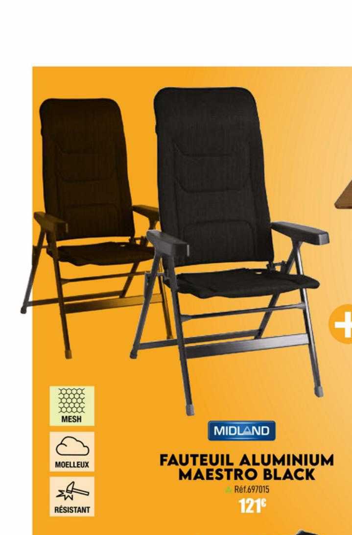 midland fauteuil aluminium maestro black