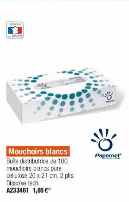 mouchoirs blancs papernet
