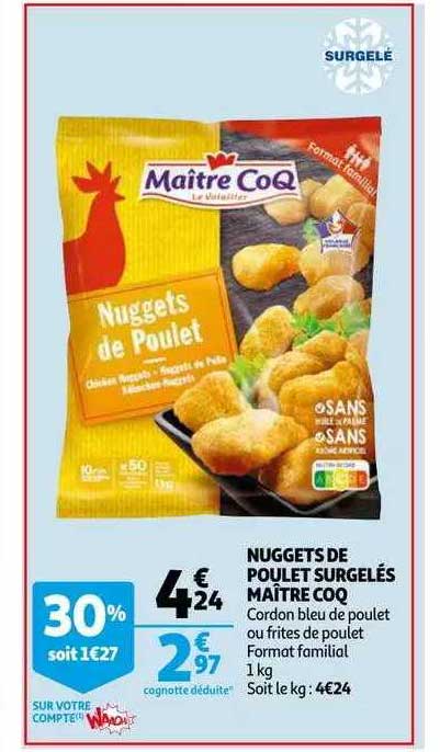 nuggets de poulet surgelés maître coq