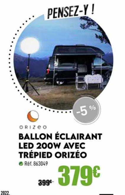 Orizeo Ballon éclairant Led 200w Avec Trépied Orizéo