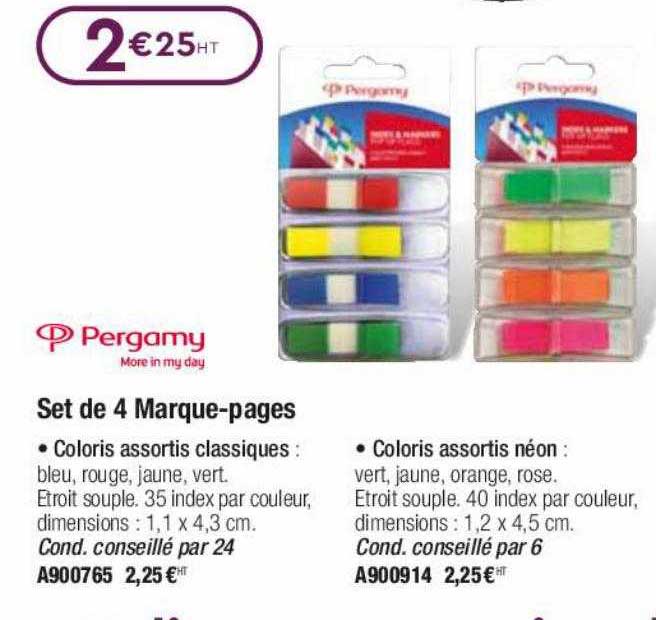 pergamy set de 4 marque-pages