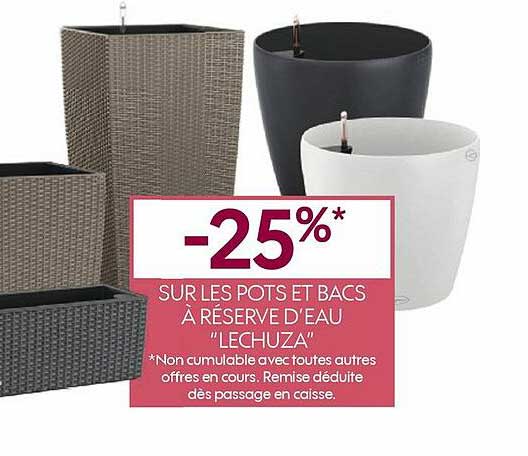 pots et bacs à réserve d'eau "lechuza"