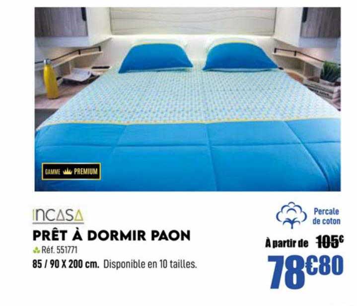 incasa prêt à dormir paon