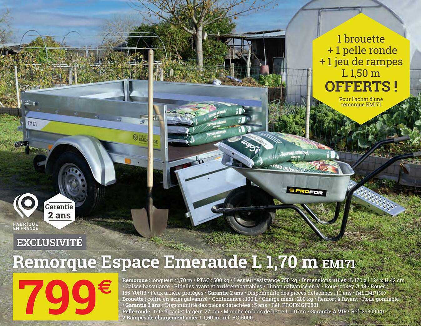 remorque espace emeraude em171