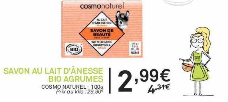 savon au lait d'ânesse bio agrumes cosmo naturel