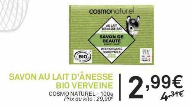 savon au lait d'ânesse bio verveine cosmo naturel